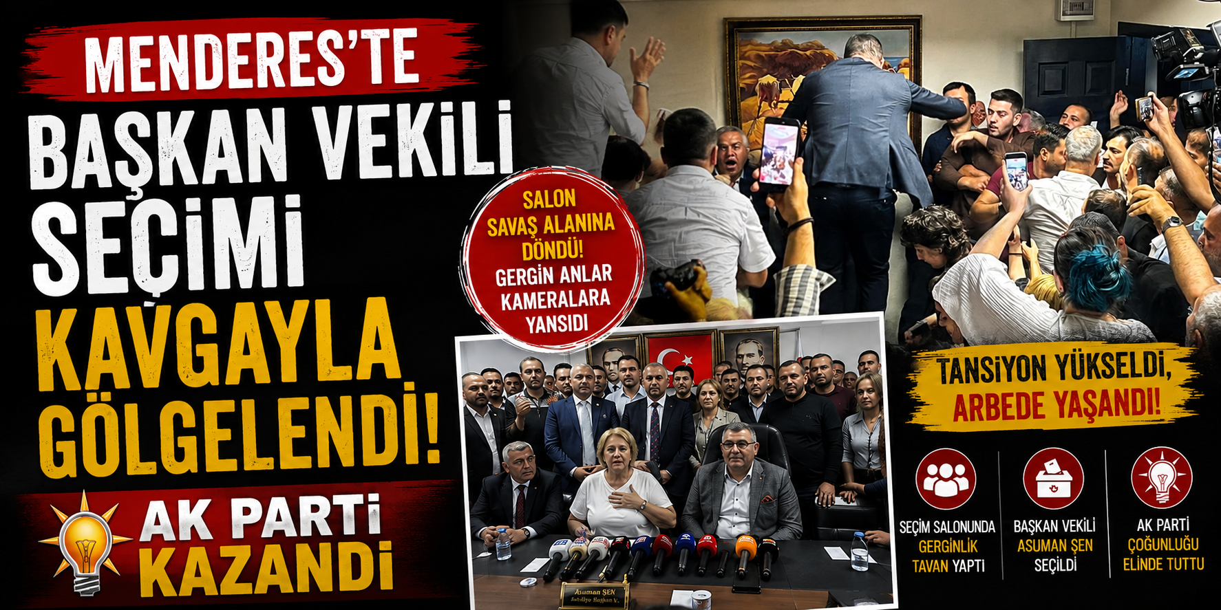 Menderes’te başkan vekili seçimi kavgayla gölgelendi: AK Parti kazandı