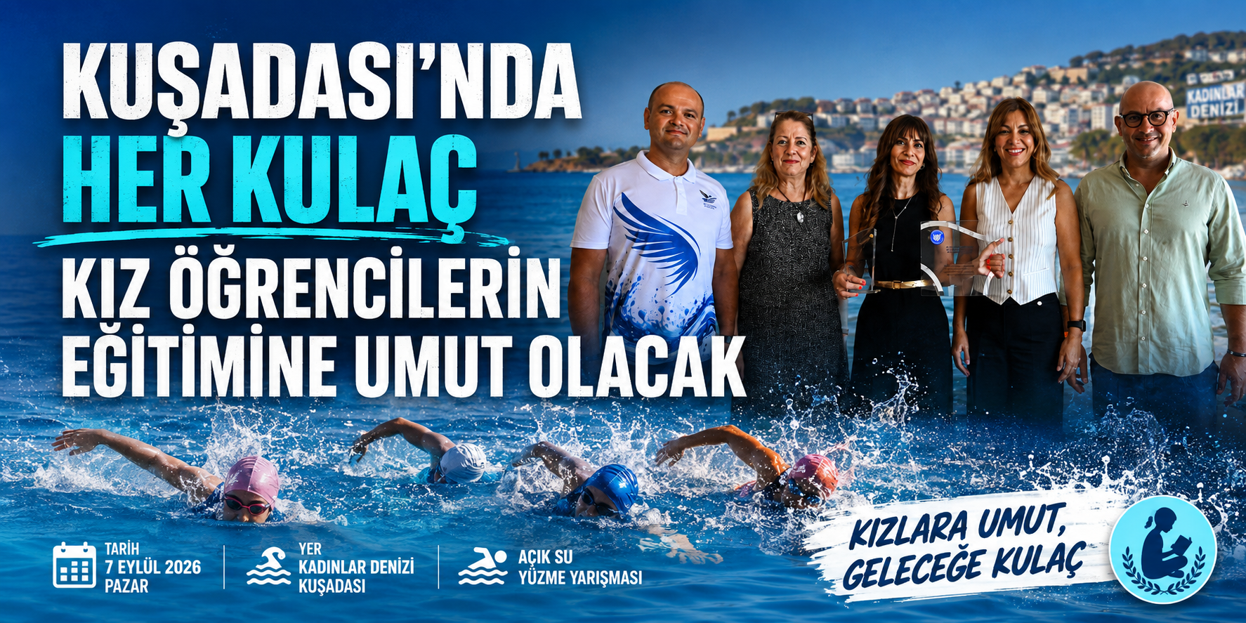 Kuşadası’nda her kulaç kız öğrencilerin eğitimine umut olacak
