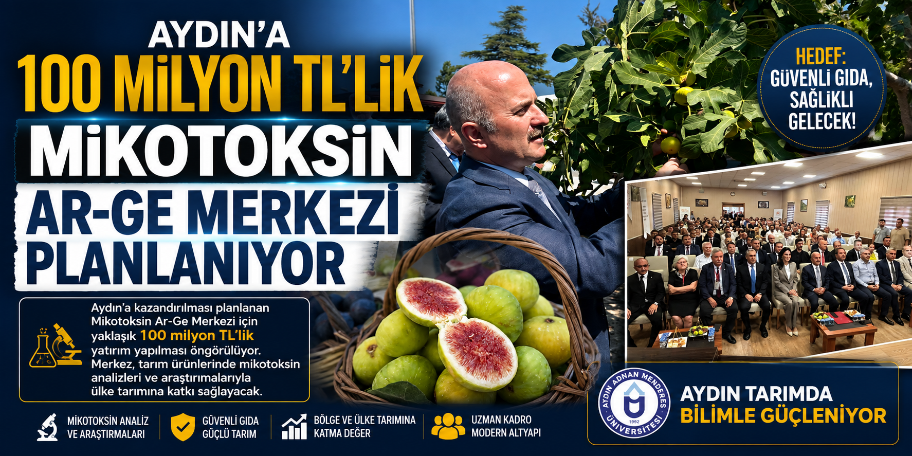 Aydın’a 100 milyon TL’lik Mikotoksin Ar-Ge Merkezi planlanıyor