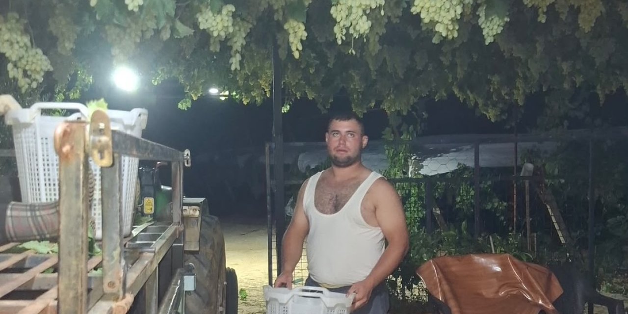 Sarıgöl’de üzüm için gece mesaisi