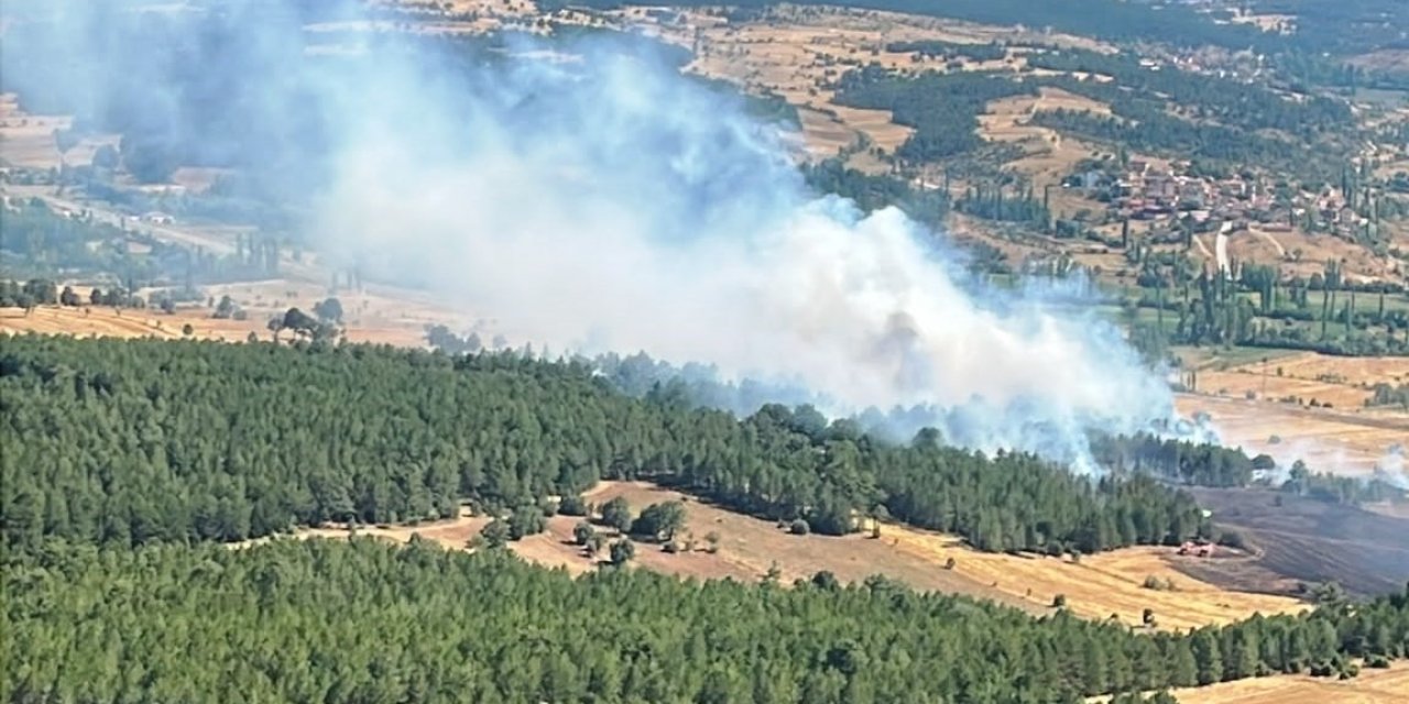 Emet’te ormanlık alana sıçrayan yangın kontrol altına alındı