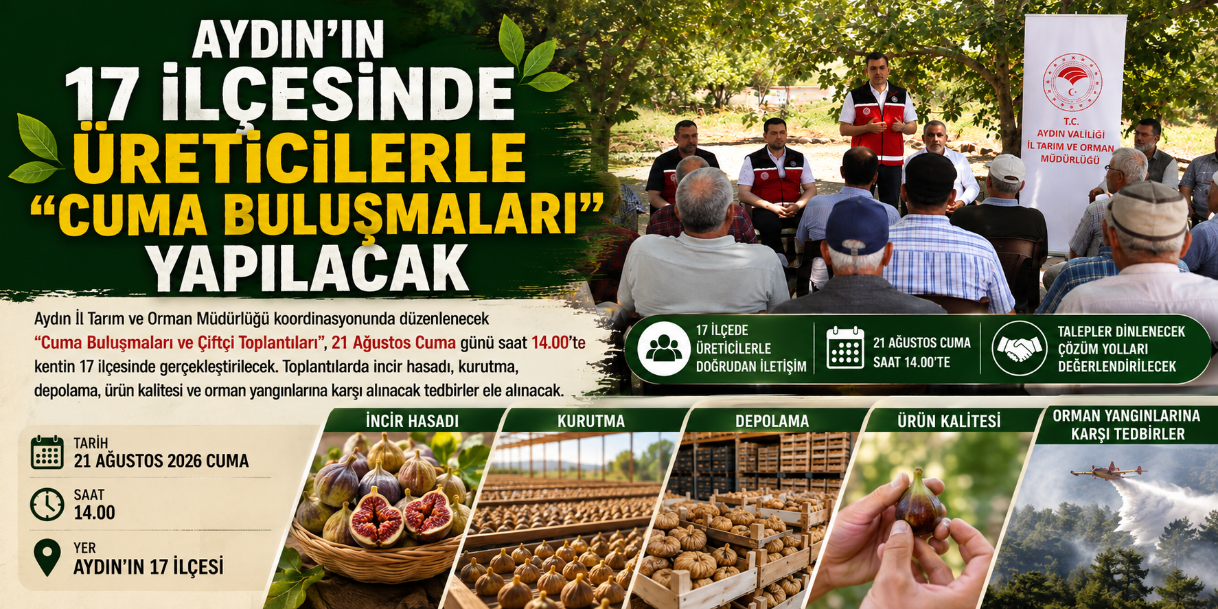 Aydın’ın 17 ilçesinde üreticilerle “Cuma Buluşmaları” yapılacak