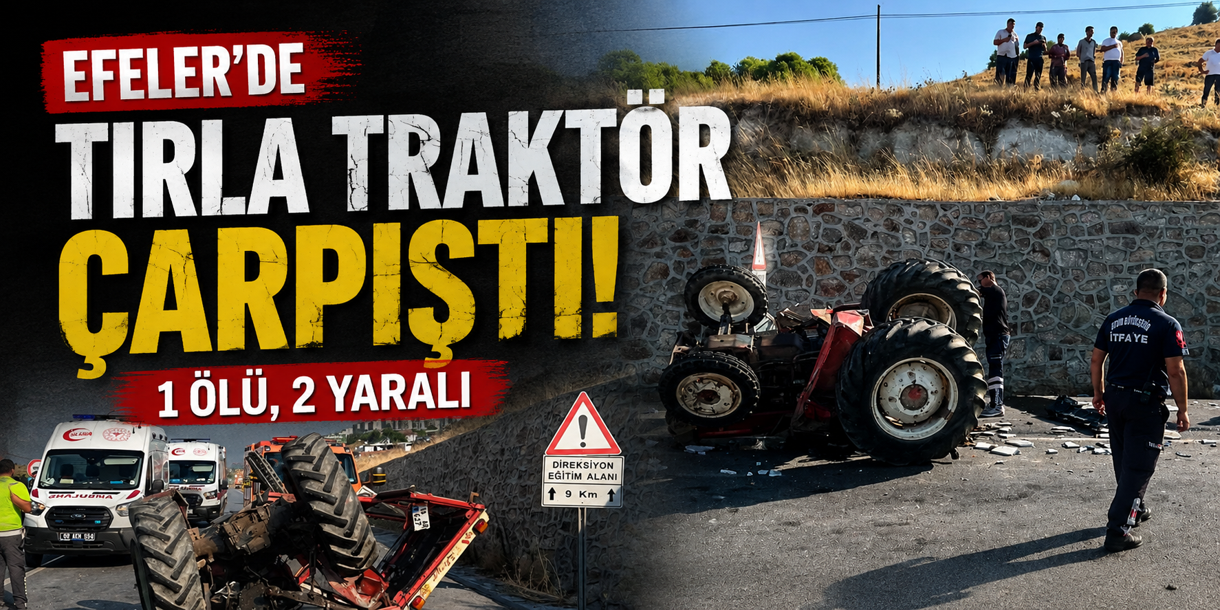 Efeler’de tırla traktör çarpıştı: 1 ölü, 2 yaralı