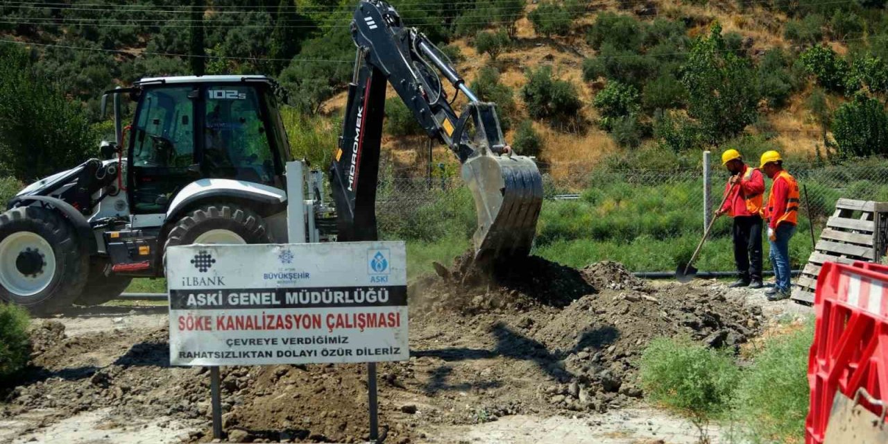 Söke’de kanalizasyon çalışması devam ediyor