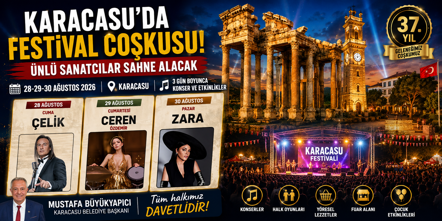 Karacasu’da festival coşkusu: Ünlü sanatçılar sahne alacak