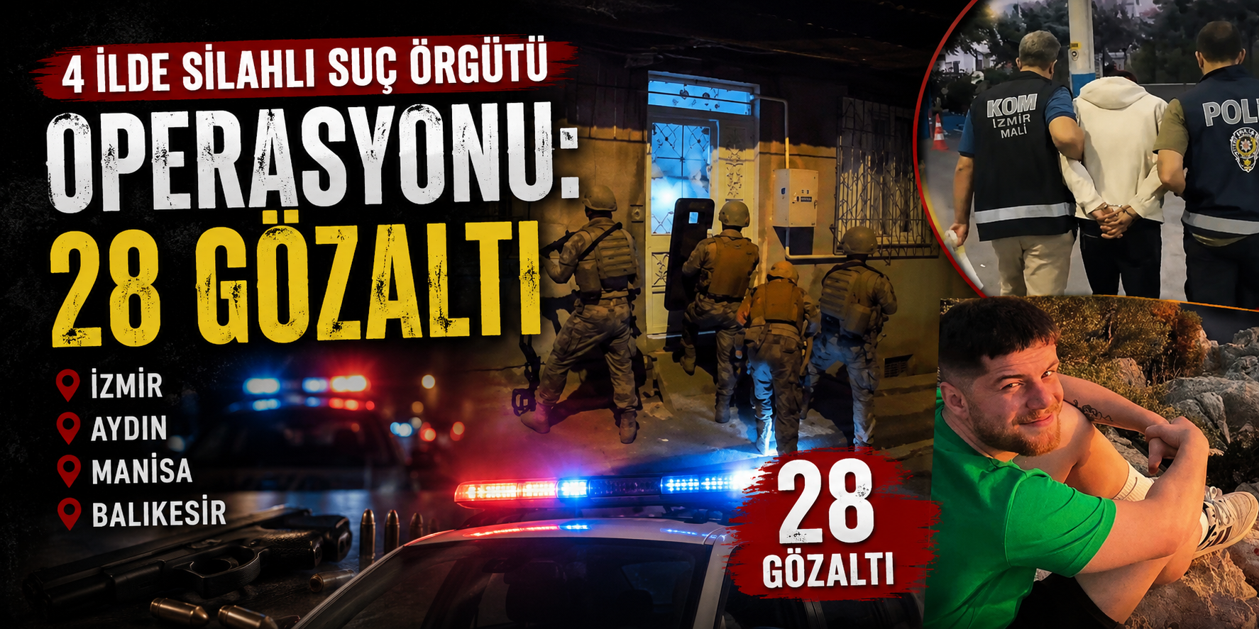 4 ilde silahlı suç örgütü operasyonu: 28 gözaltı