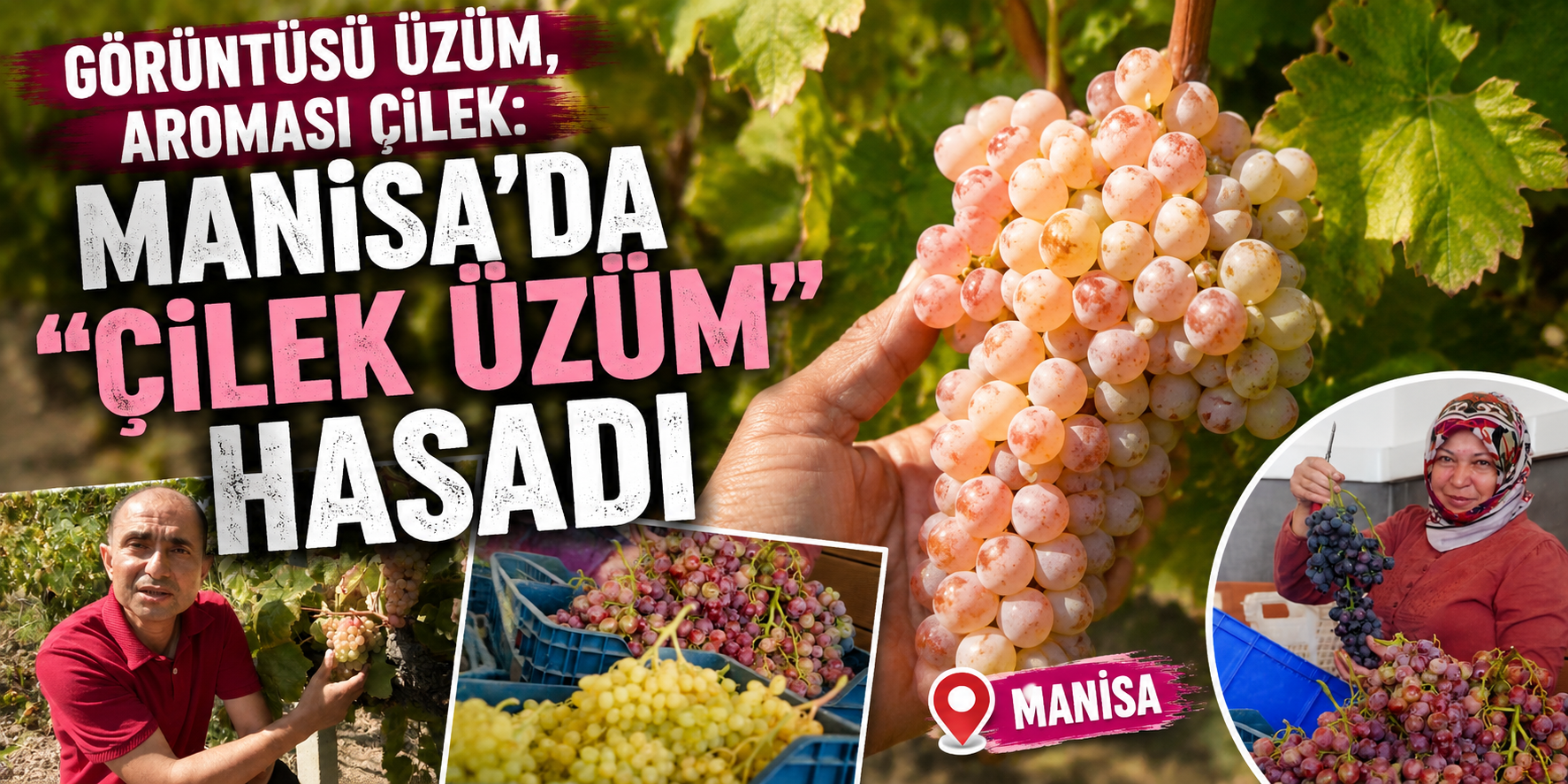 Görüntüsü üzüm, aroması çilek: Manisa’da “çilek üzüm” hasadı