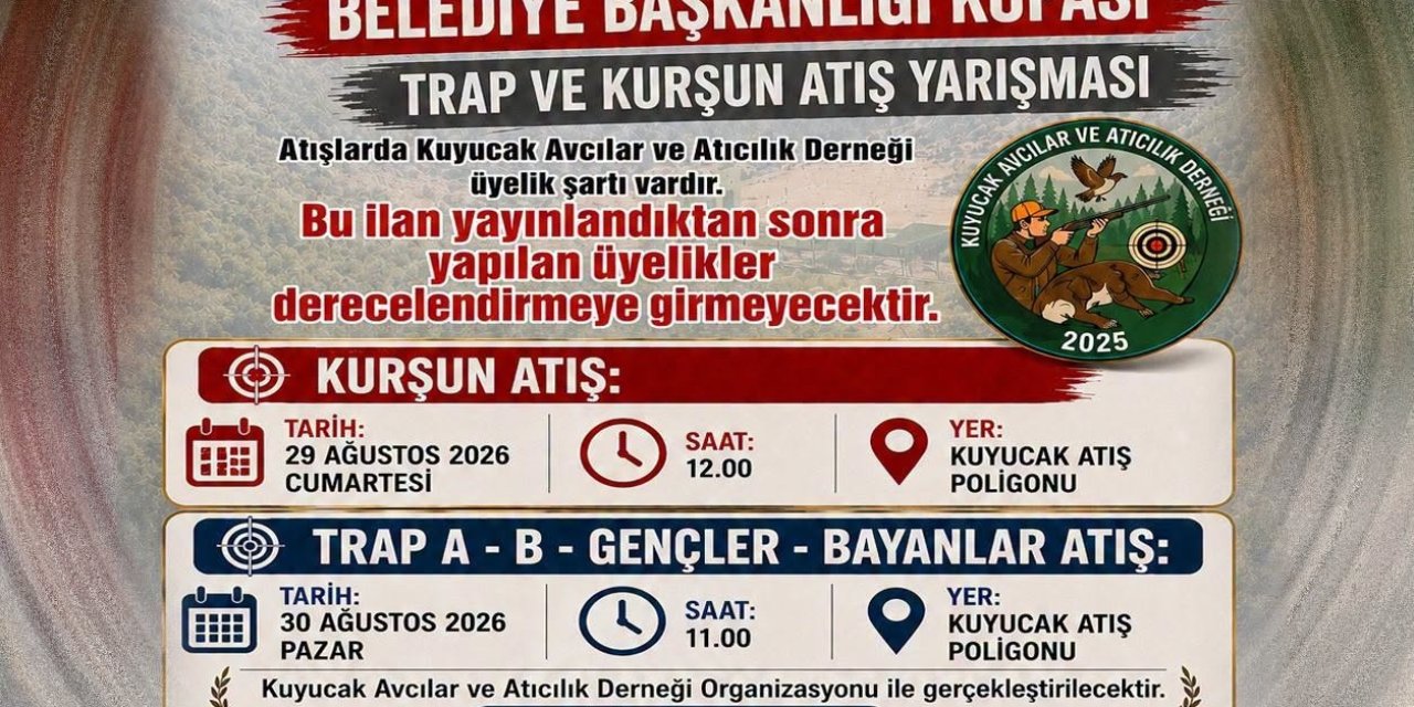 Kuyucak’ta 5 Eylül Kurtuluş Şenlikleri heyecanı atıcılık yarışmasıyla başlayacak