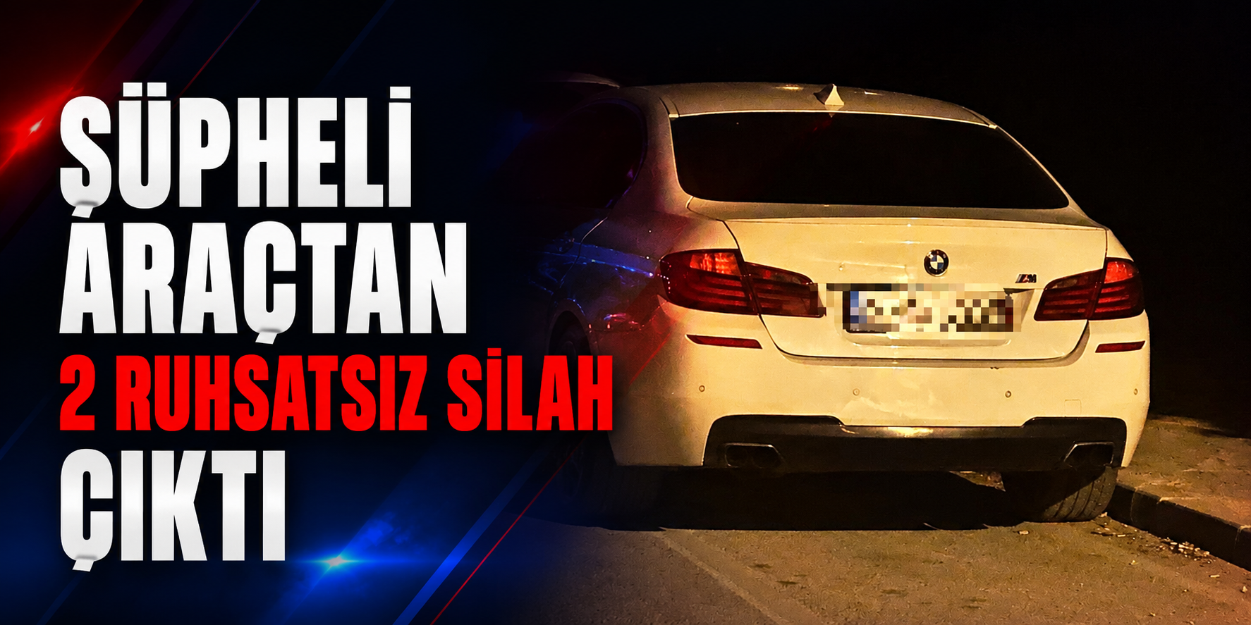 Şüpheli araçtan 2 ruhsatsız silah çıktı