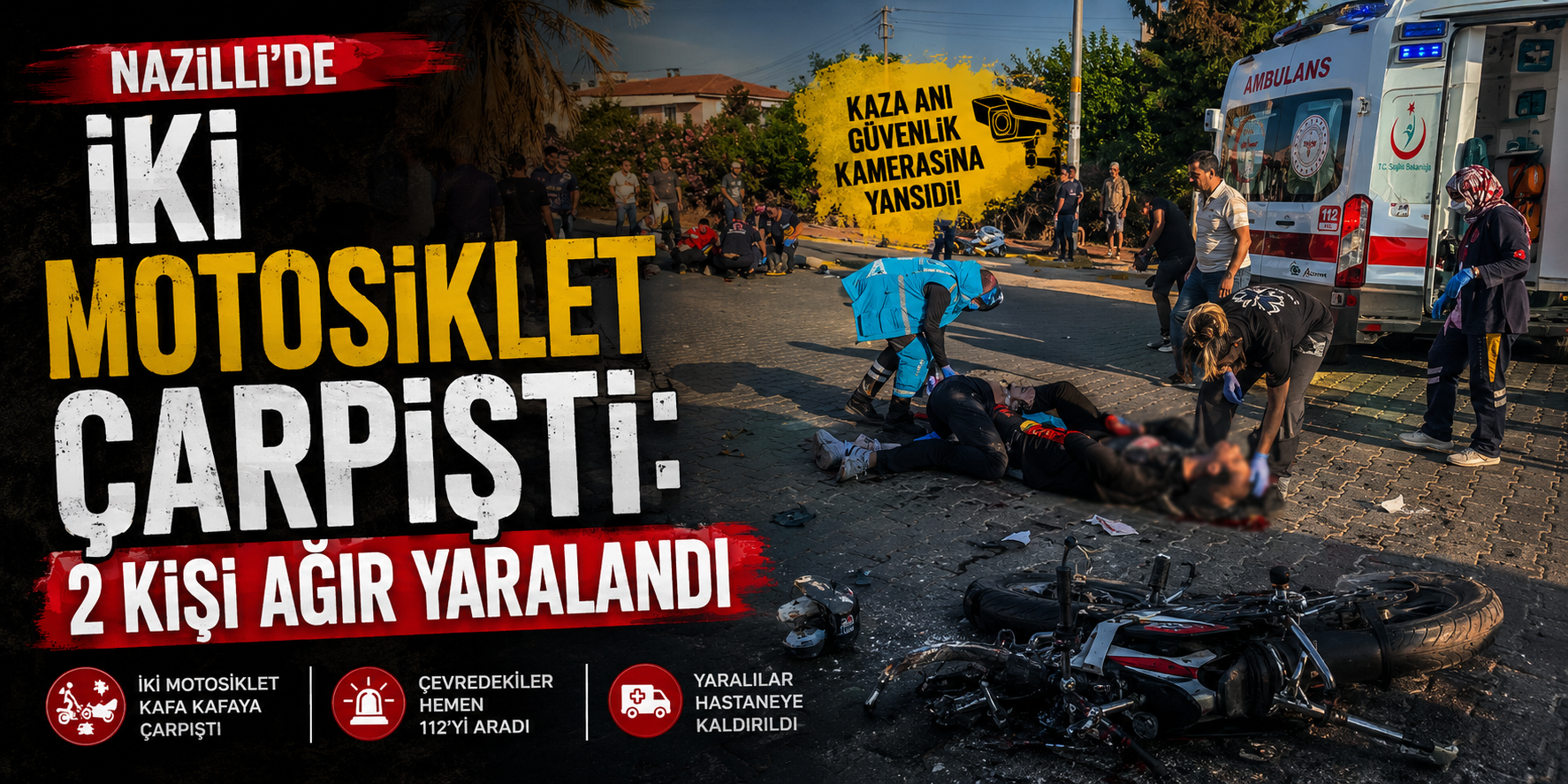 Nazilli’de iki motosiklet çarpıştı: 2 kişi ağır yaralandı