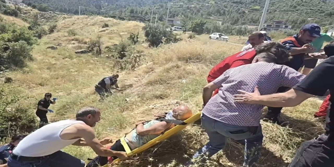Dere yatağına yuvarlanan yaşlı adam dron ve iz takip köpekleri sayesinde bulundu