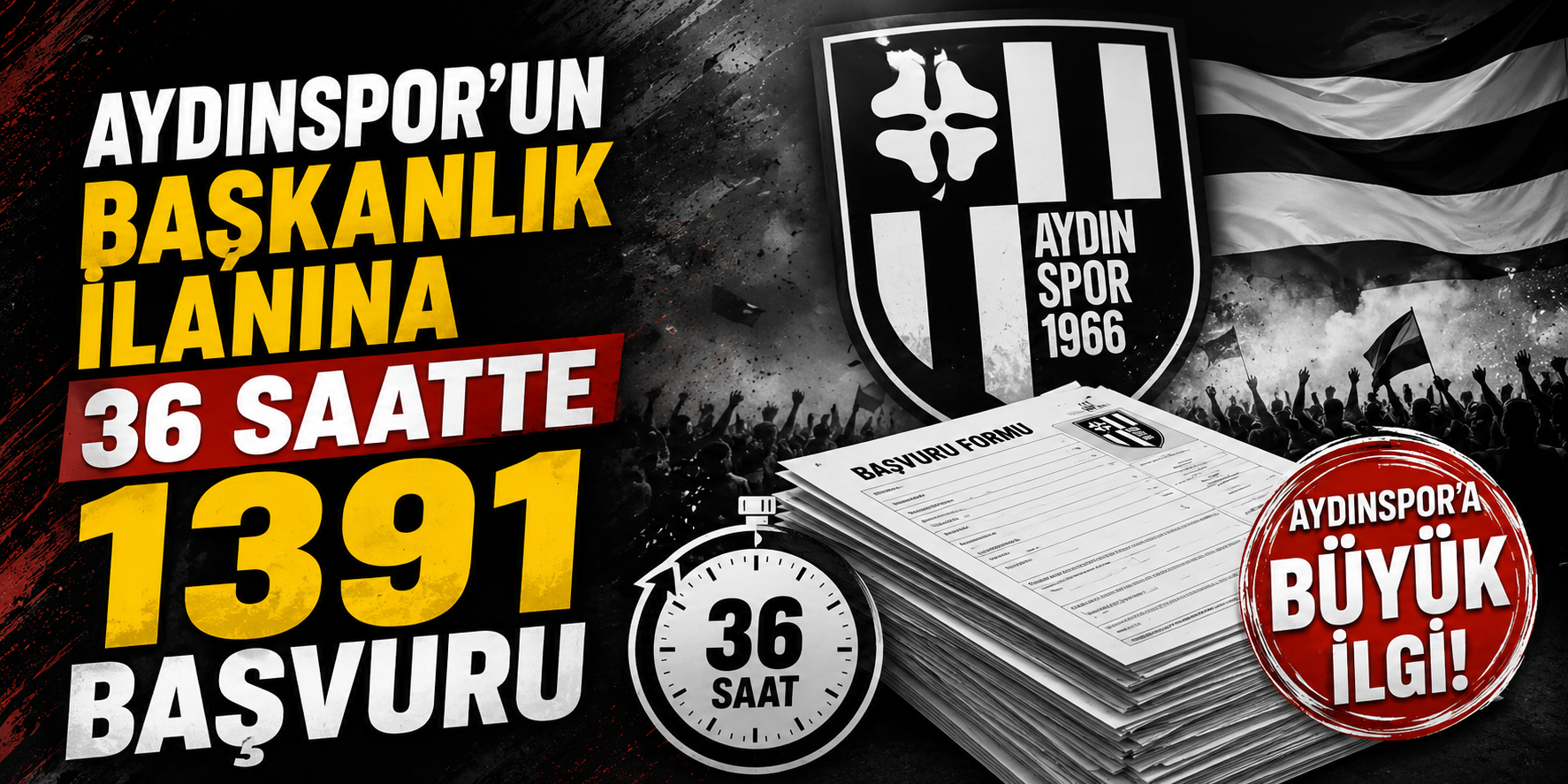 Aydınspor’un başkanlık ilanına 36 saatte 1391 başvuru