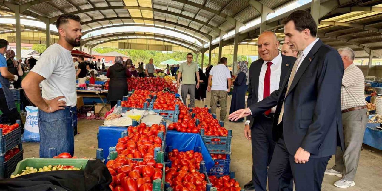 Hisarcık Kaymakamı Atam ve Başkan Demirtaş’tan pazar yeri ziyareti