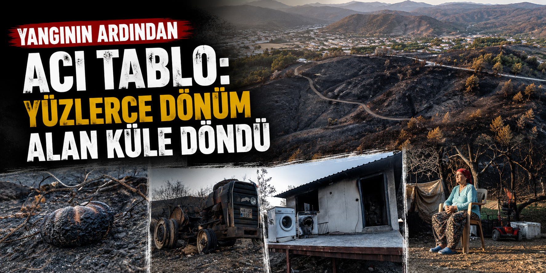 Yangının ardından acı tablo: Yüzlerce dönüm alan küle döndü