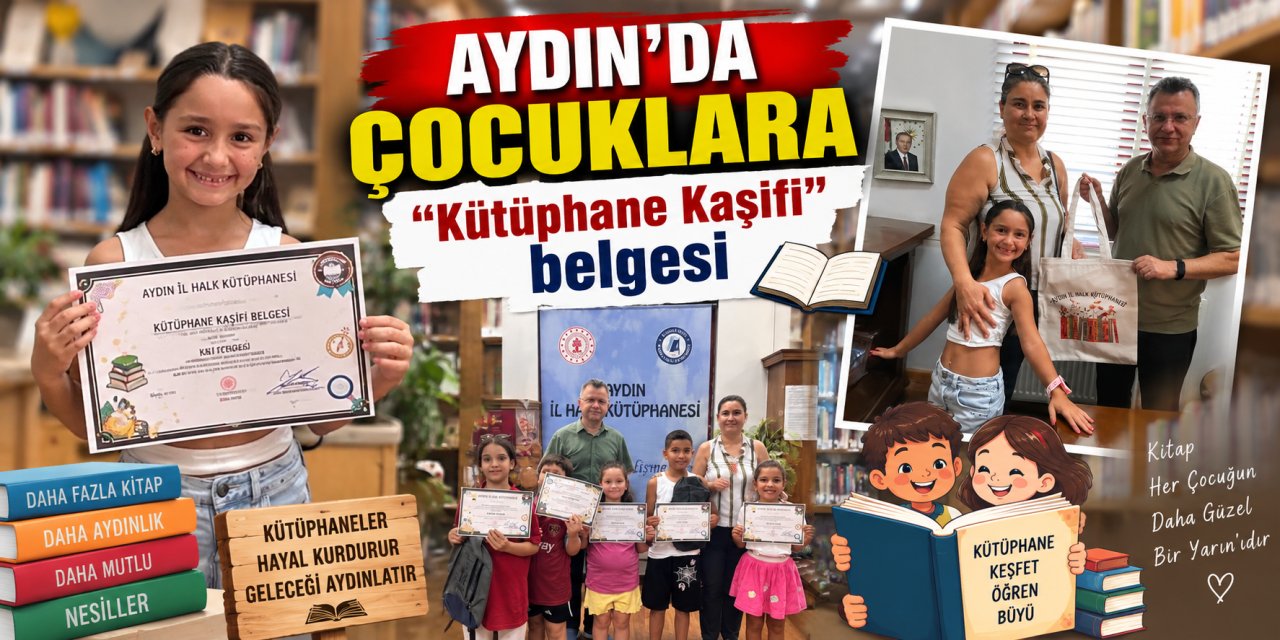 Aydın’da çocuklara “Kütüphane Kaşifi” belgesi