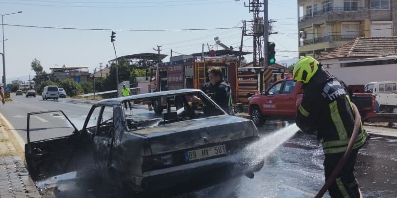 Aydın’da araç yangını