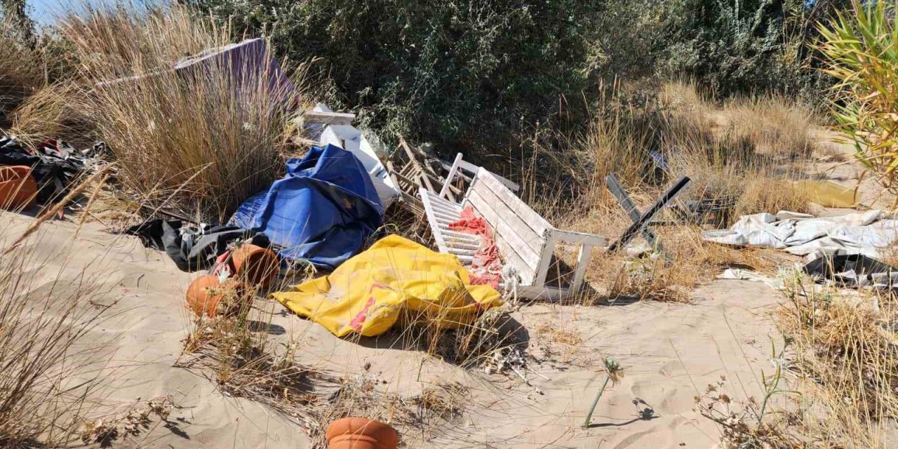 Koruma altındaki kum zambakları çöplerin arasında kaldı