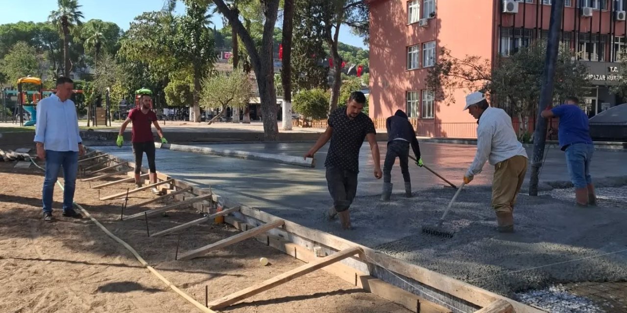 Yenipazar’da spor alanı ve cadde çalışmaları sürüyor