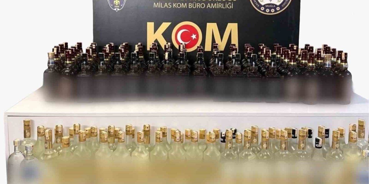 Milas’ta araçtan 144,7 litre kaçak içki çıktı