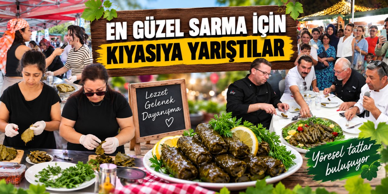 En güzel sarma için kıyasıya yarıştılar