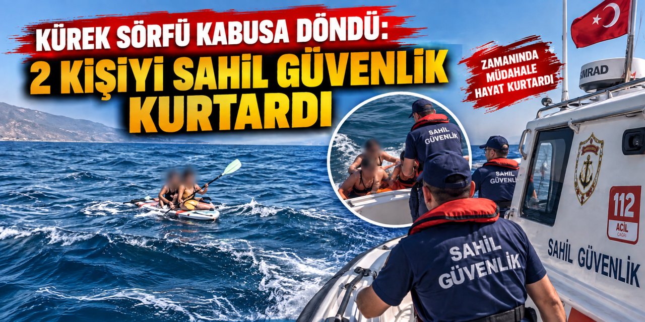 Kürek sörfü kabusa döndü: 2 kişiyi Sahil Güvenlik kurtardı