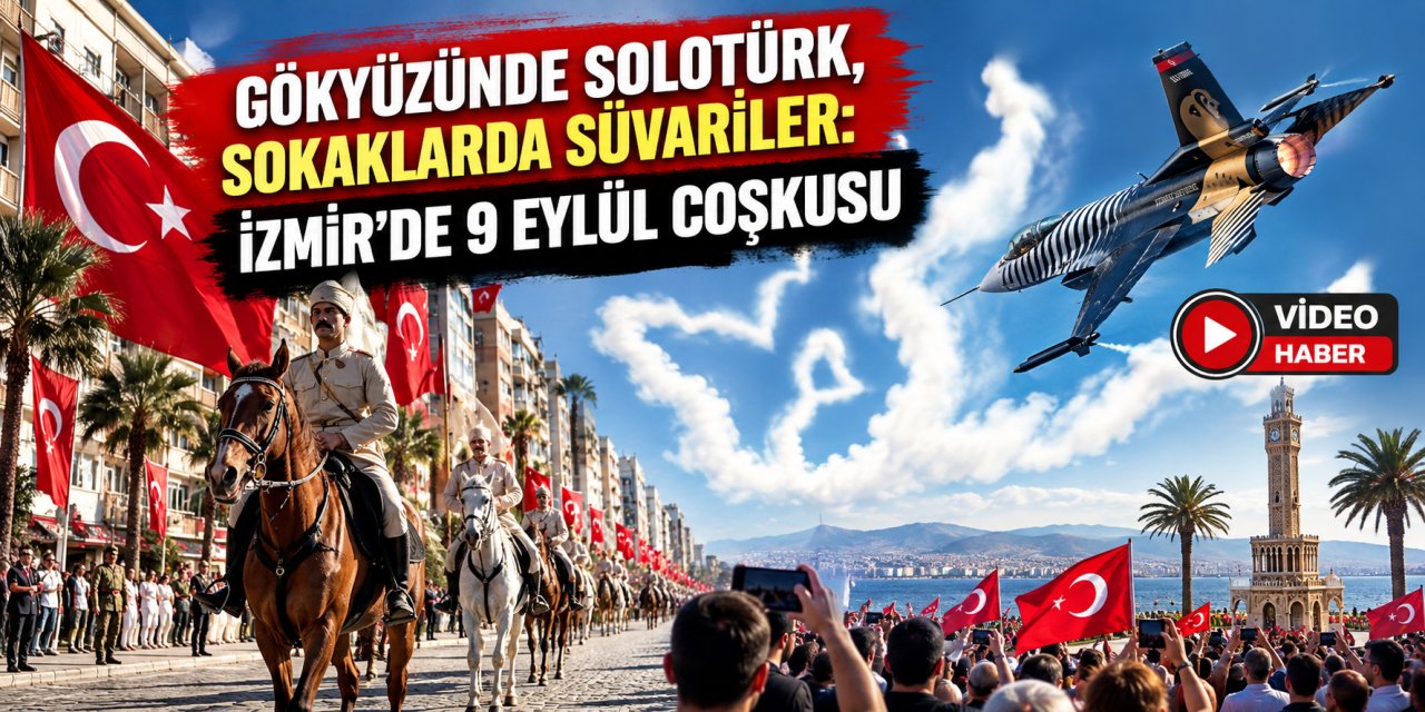 Gökyüzünde SOLOTÜRK, sokaklarda süvariler: İzmir’de 9 Eylül coşkusu
