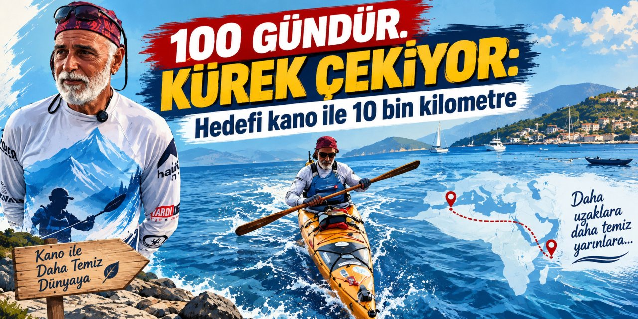 100 gündür kürek çekiyor: Hedefi kano ile 10 bin kilometre