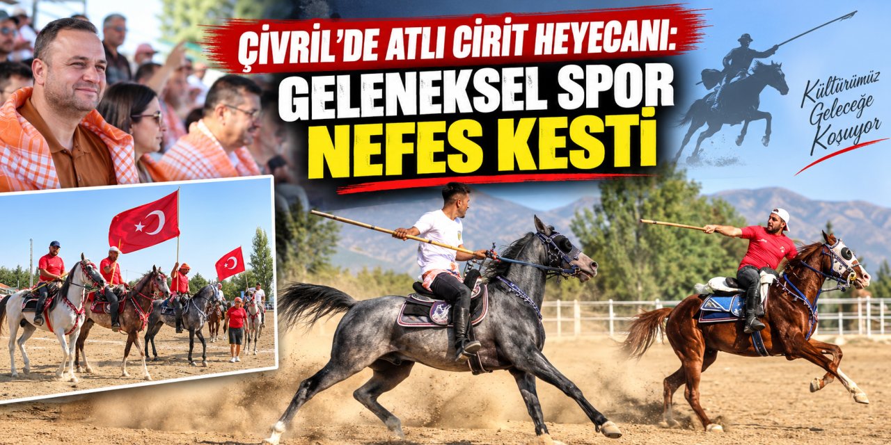 Çivril’de atlı cirit heyecanı: Geleneksel spor nefes kesti
