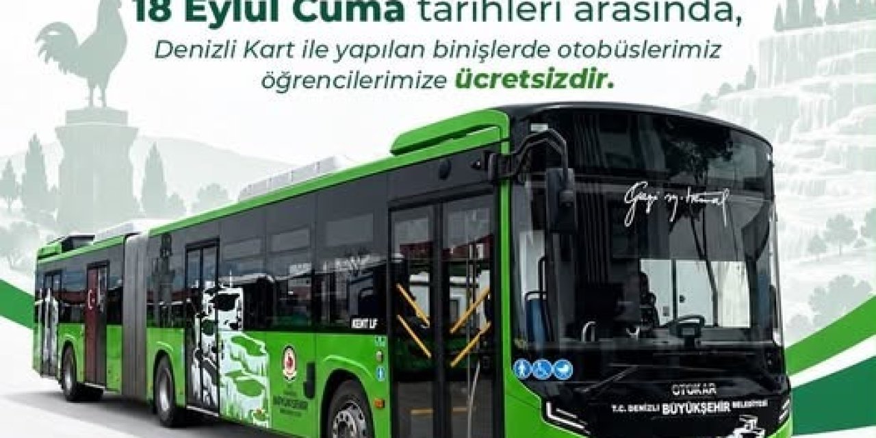 Denizli Büyükşehir otobüsleri öğrenciler için ilk hafta ücretsiz
