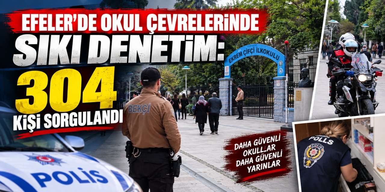 Efeler’de okul çevrelerinde sıkı denetim: 304 kişi sorgulandı