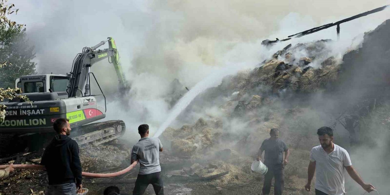 Kütahya’da yangın paniği: Ev, ahır ve samanlık zarar gördü