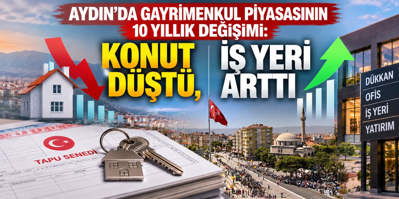 Aydın’da gayrimenkul piyasasının 10 yıllık değişimi: Konut düştü, iş yeri arttı