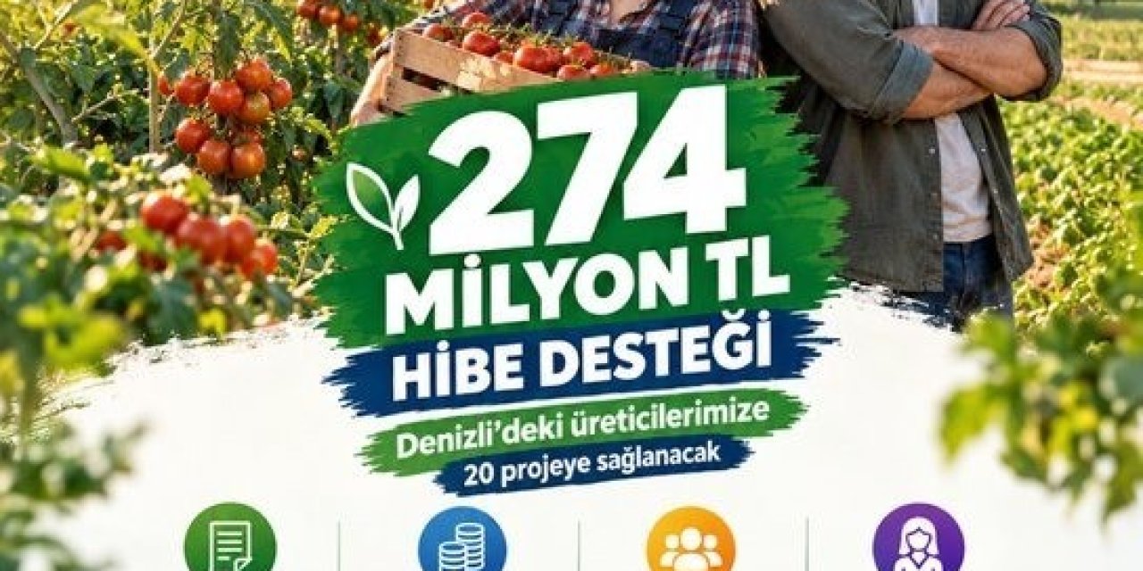 Denizli tarımına 274 milyonluk hibe desteği