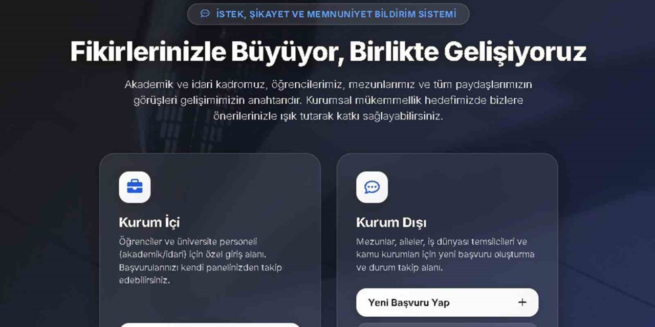 MSKÜ istek, şikayet ve memnuniyet bildirim sistemi kurum dışı paydaşların da hizmetinde