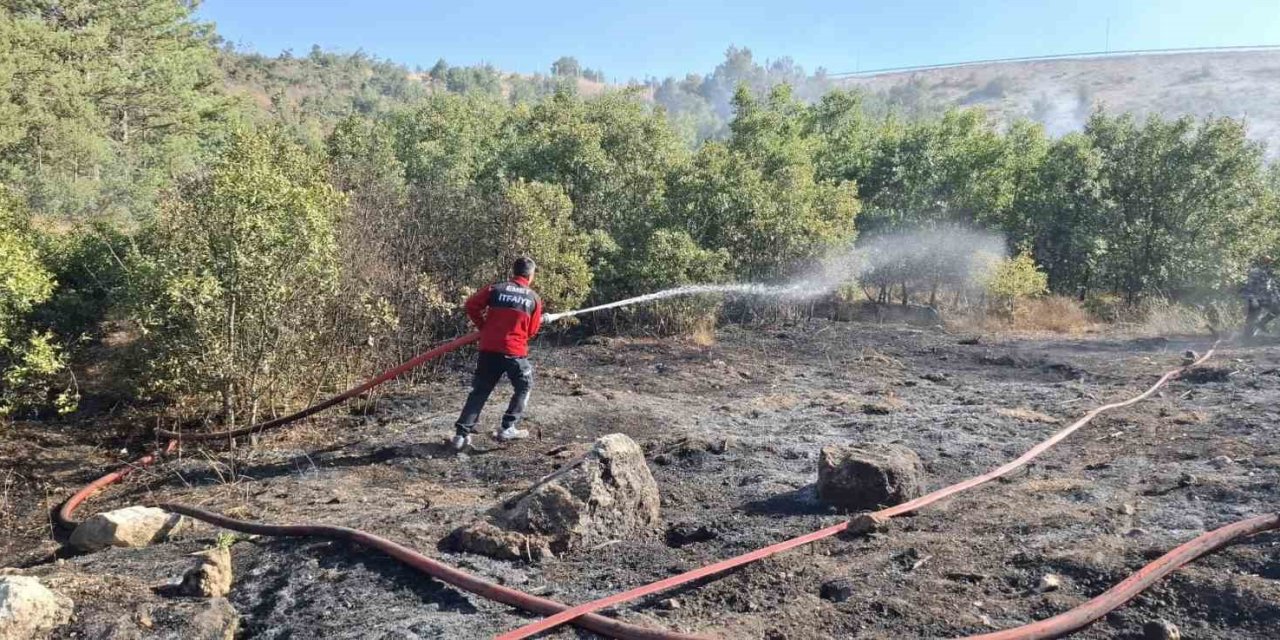 Emet’te dağlık alanda orman yangını
