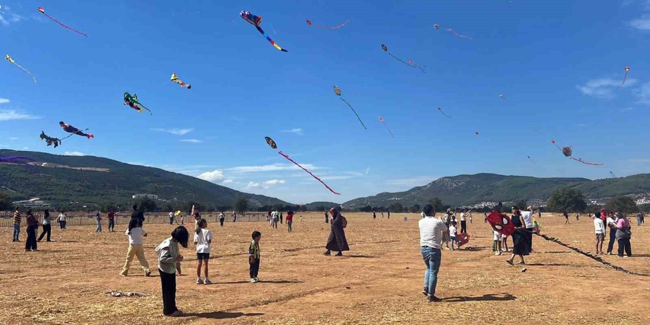 Menteşe’de gökyüzü uçurtmalarla renklendi