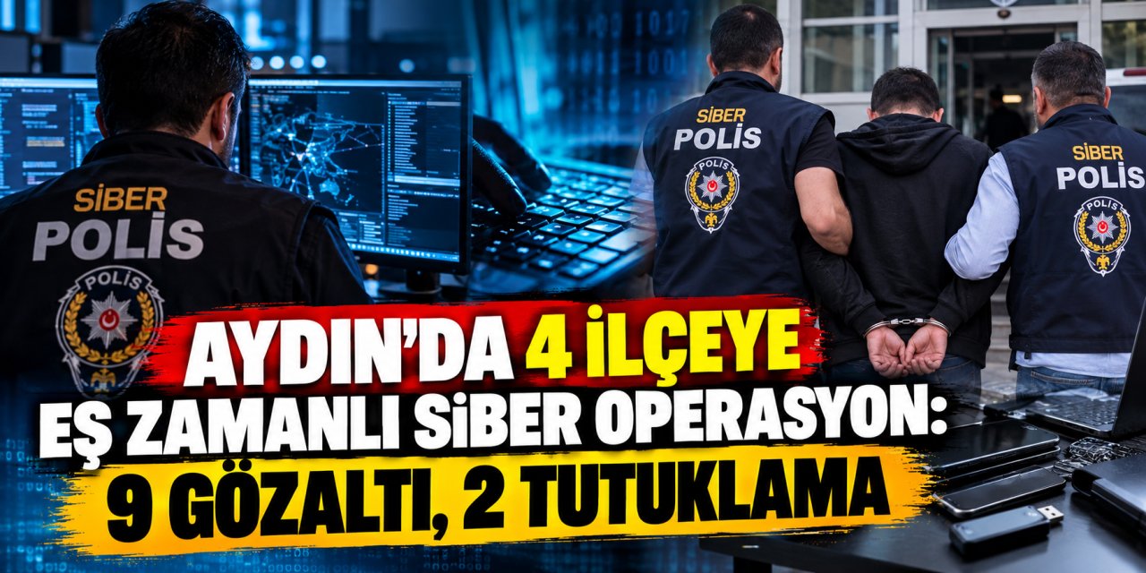 Aydın’da 4 ilçeye eş zamanlı siber operasyon: 9 gözaltı, 2 tutuklama