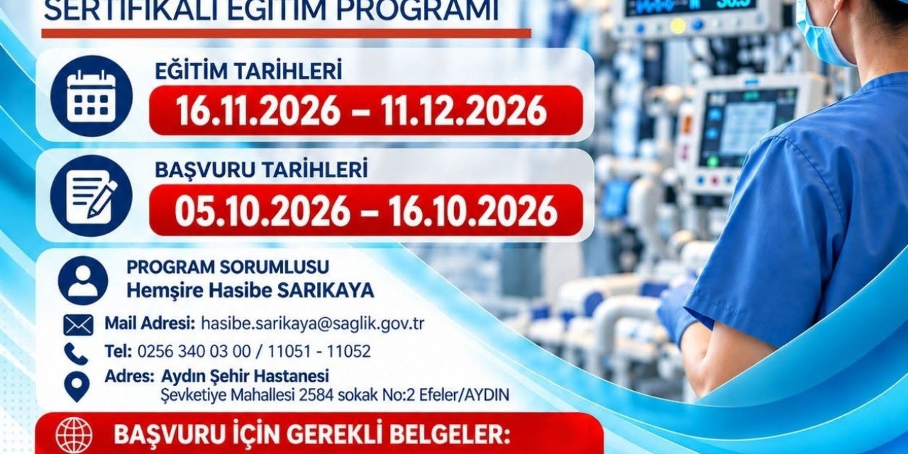Aydın Şehir Hastanesi’nde yoğun bakım hemşireliği eğitimi düzenlenecek