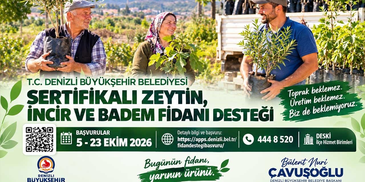 Denizli’de üreticiye fidan desteği