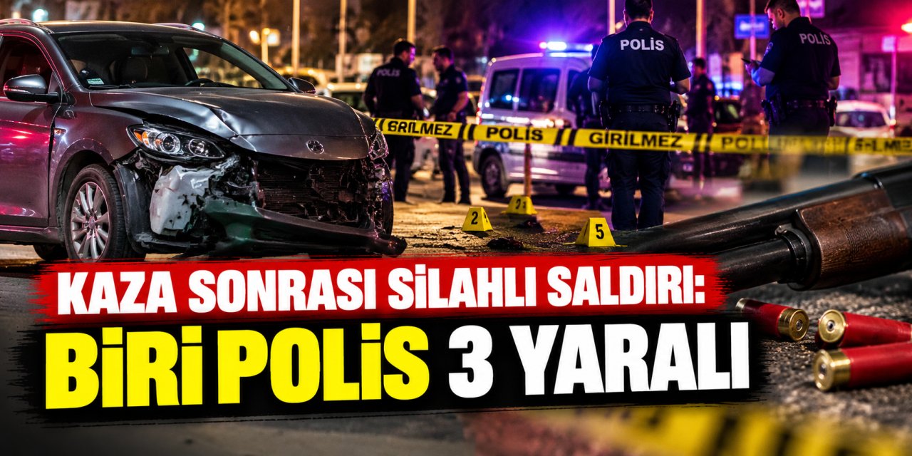 Kaza sonrası silahlı saldırı: Biri polis 3 yaralı