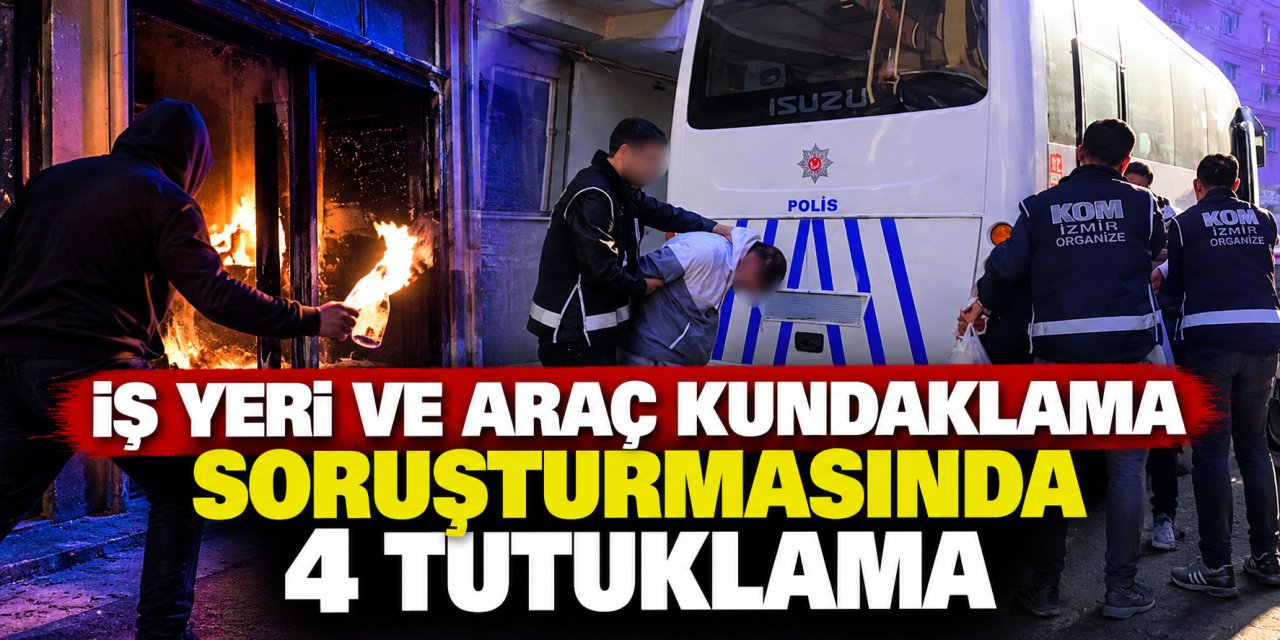 İş yeri ve araç kundaklama soruşturmasında 4 tutuklama
