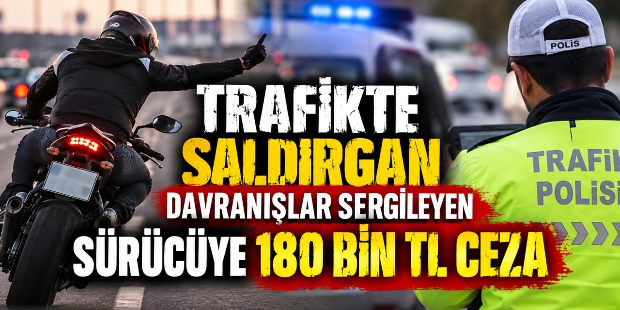 Trafikte saldırgan davranışlar sergileyen sürücüye 180 bin TL ceza