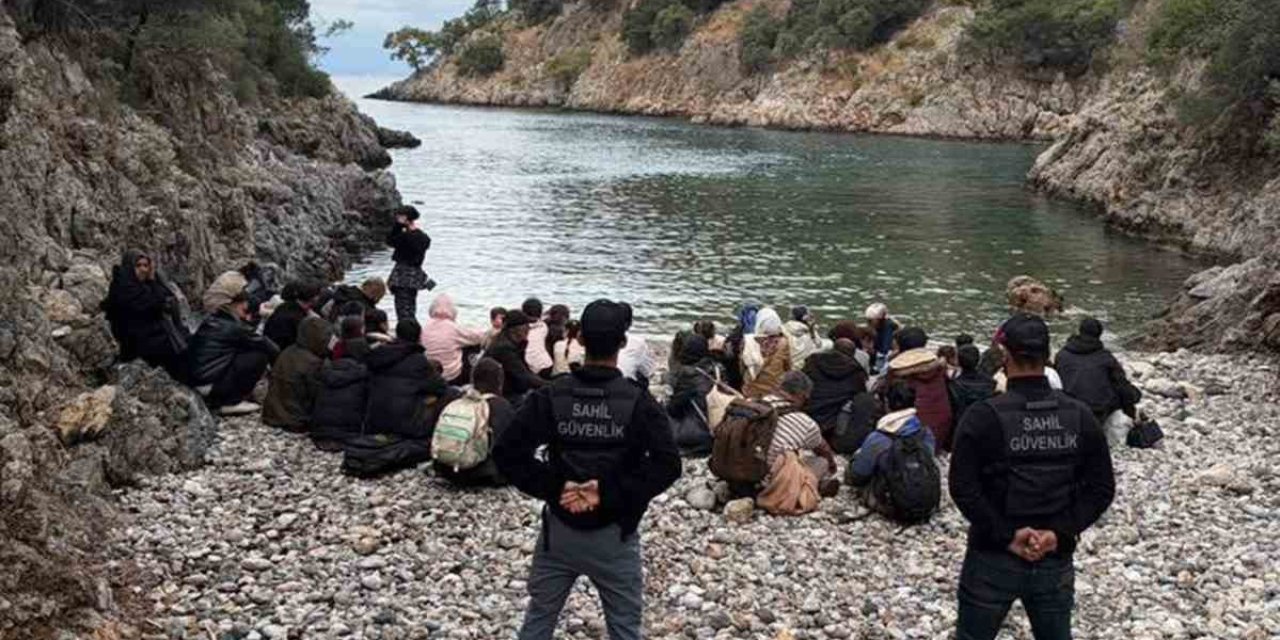 Fethiye’de 34’ü çocuk 62 düzensiz göçmen yakalandı