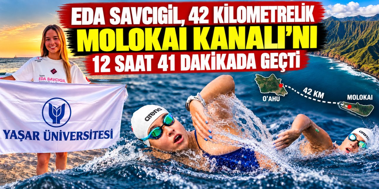 Eda Savcıgil, 42 kilometrelik Molokai Kanalı’nı 12 saat 41 dakikada geçti