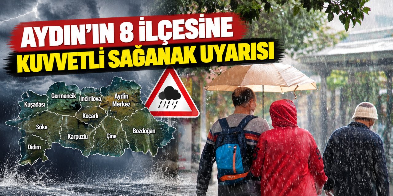 Aydın’ın 8 ilçesine kuvvetli sağanak uyarısı