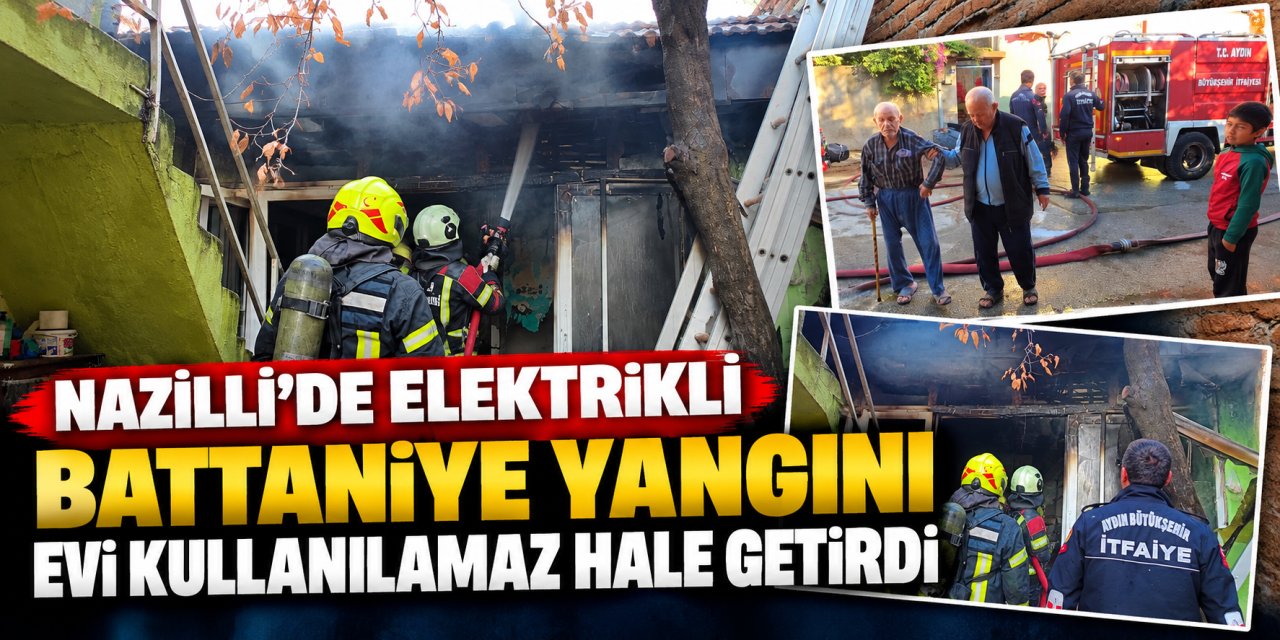 Nazilli’de elektrikli battaniye yangını evi kullanılamaz hale getirdi