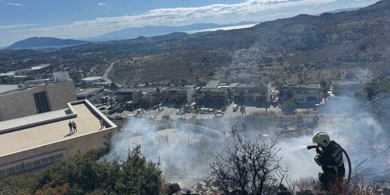 Bodrum’da alevler makilik alana yayıldı