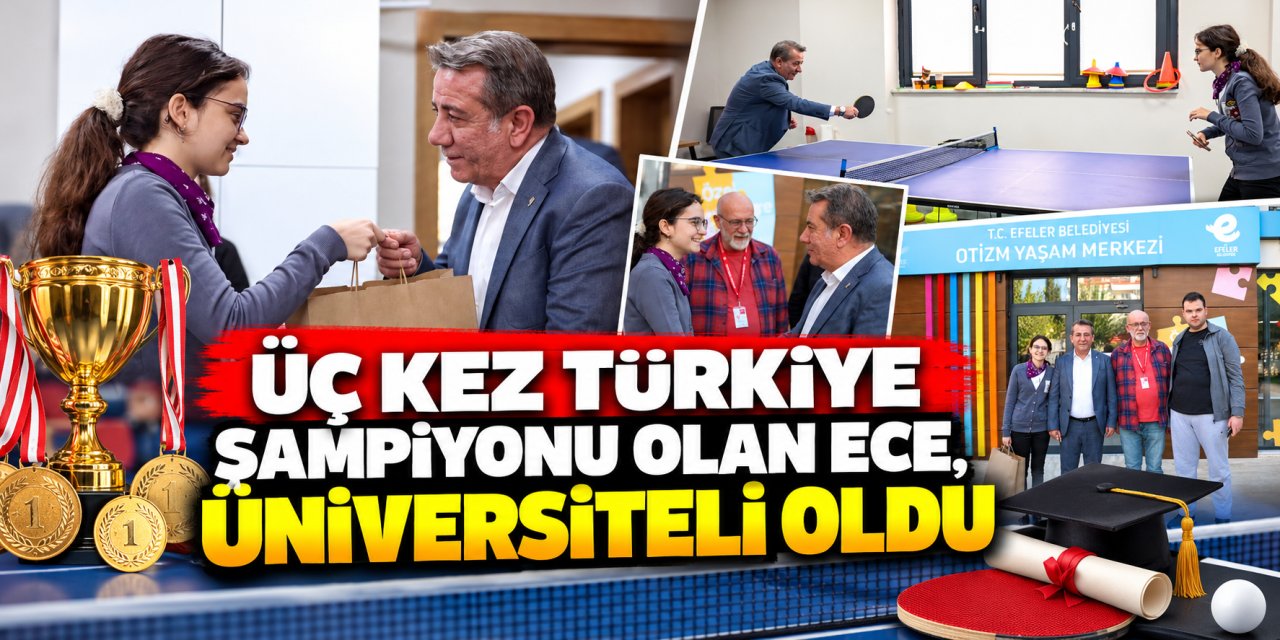 Üç kez Türkiye şampiyonu olan Ece, üniversiteli oldu
