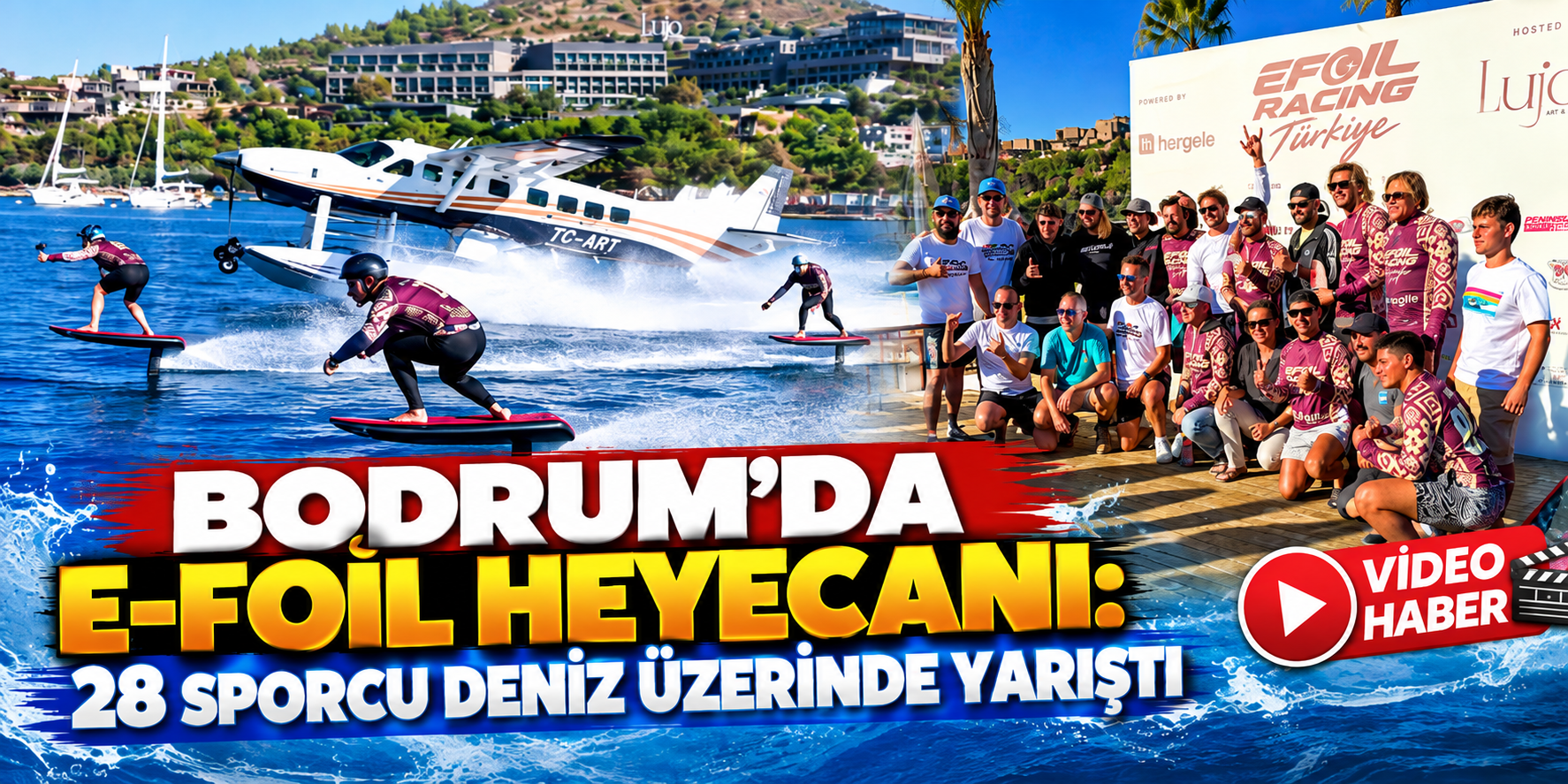 Bodrum’da e-foil heyecanı: 28 sporcu deniz üzerinde yarıştı