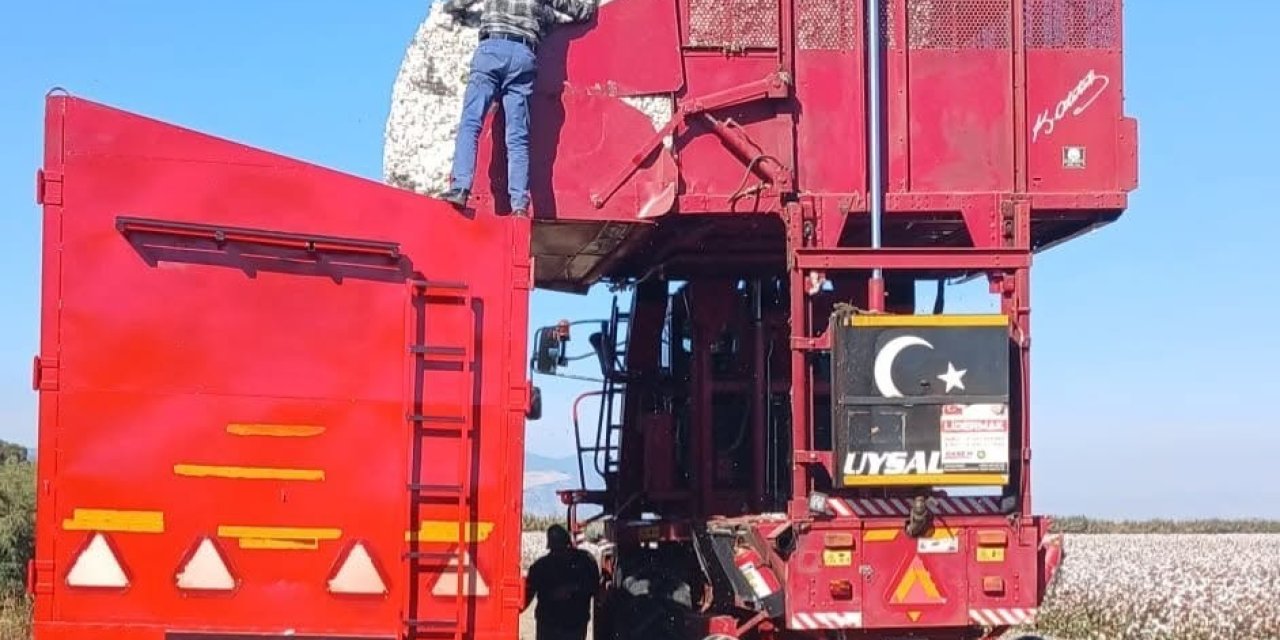 Söke’de pamuk hasat makineleri kontrol ediliyor